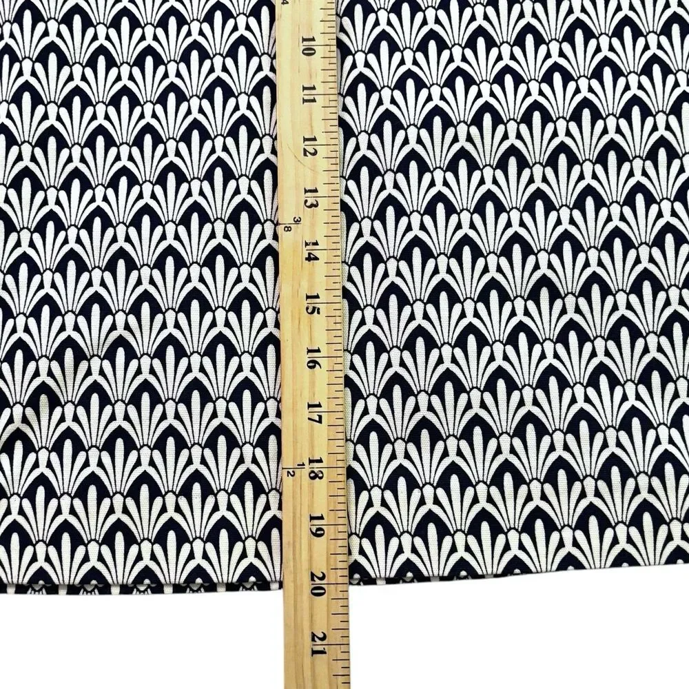 Talbots Navy Blue White Gatsby Art Deco Straight Skirt Size 14 Preppy NWOT